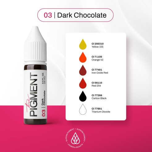 03 DARK CHOCOLATE - The Pigment - 15ml - Pigmento PMU REACH
