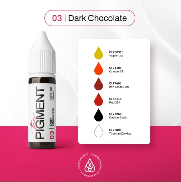 03 DARK CHOCOLATE - The Pigment - 15ml - Pigmento PMU REACH