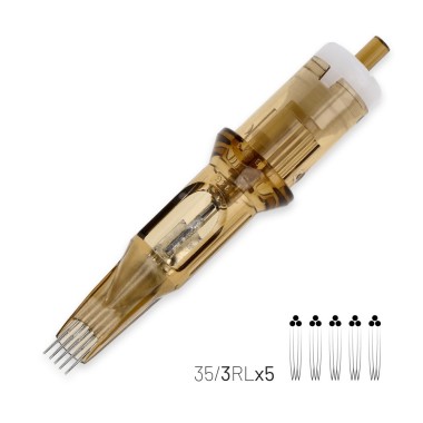 03 RL x 5 (Whip Shading) 0,35 mm Long Taper - Cartucce Aghi Tattoo Kwadron - 20 pz