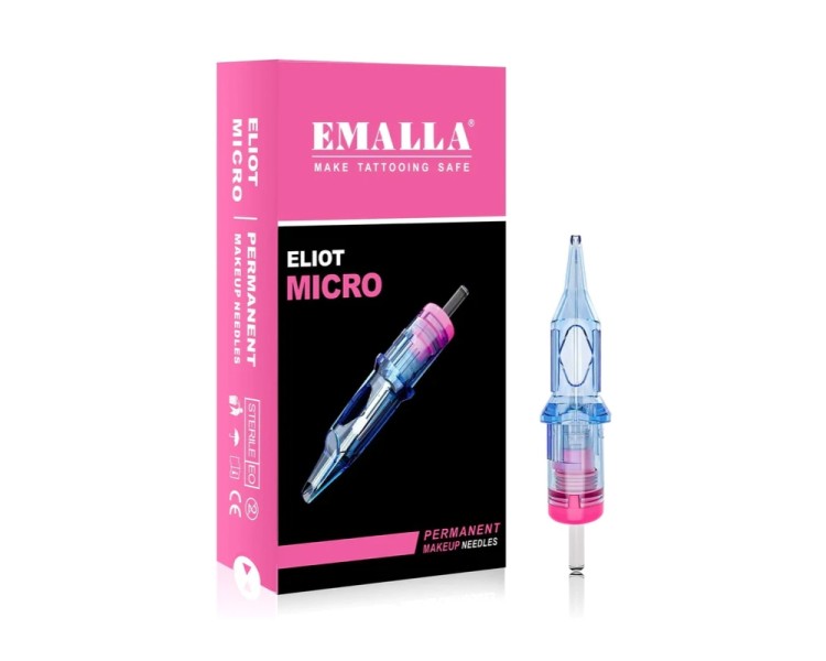 07 RS (Round Shader) 0,30mm - Medium Taper - Cartucce Emalla ELIOT MICRO - Aghi PMU - 20pz emalla 07 RS (Round Shader) 0,30mm - Medium Taper - Cartucce Emalla ELIOT MICRO - Aghi PMU - 20pz emalla
