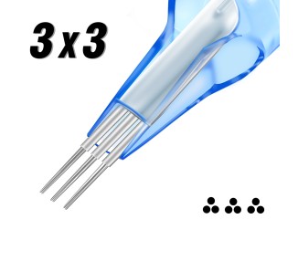 3x03 RL (Stipple Shader) 0,30mm - Long Taper - Cartucce Emalla Eliot - Aghi Tattoo - 20pz emalla