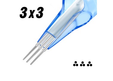 3x03 RL (Stipple Shader) 0,30mm - Long Taper - Cartucce Emalla Eliot - Aghi Tattoo - 20pz emalla