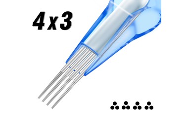 4x03 RL (Stipple Shader) 0,30mm - Long Taper - Cartucce Emalla Eliot - Aghi Tattoo - 20pz emalla