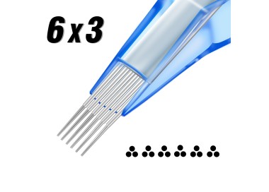 6x03 RL (Stipple Shader) 0,30mm - Long Taper - Cartucce Emalla Eliot - Aghi Tattoo - 20pz emalla