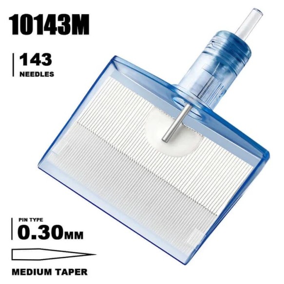 143 MG (Magnum) 0,30 mm Medium Taper - Cartucce Aghi Tattoo Emalla Eliot Super Magnum - 5 pz
