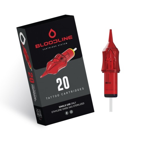 18 RL (Round Liner) Long Taper - Cartucce Aghi Tattoo BodySupply Bloodline - 20 pz
