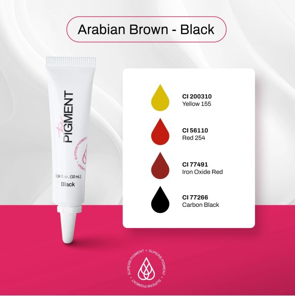 BLACK (ARABIAN BROWN) Microblading - The Pigment - 10ml - Pigmento PMU REACH