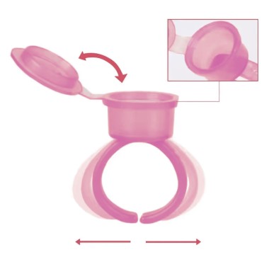 Anelli Porta Pigmento in Plastica con Tappo Non Sterili - 50pz. 2