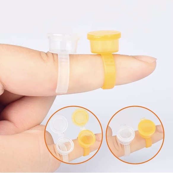Anelli Porta Pigmento in Plastica con Tappo Non Sterili - 50pz.