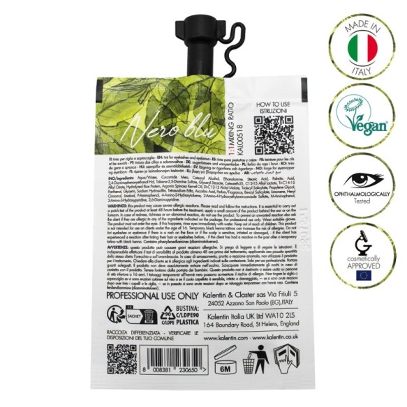 Tinta ibrida effetto henné preattivata - Nero Blu 10 ml - KALENTIN