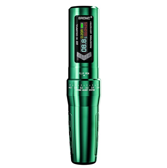 BRONC Siren - Corsa Regolabile (2.6 - 4.0 mm) - 2 batterie - Macchinetta Wireless Tattoo Pen