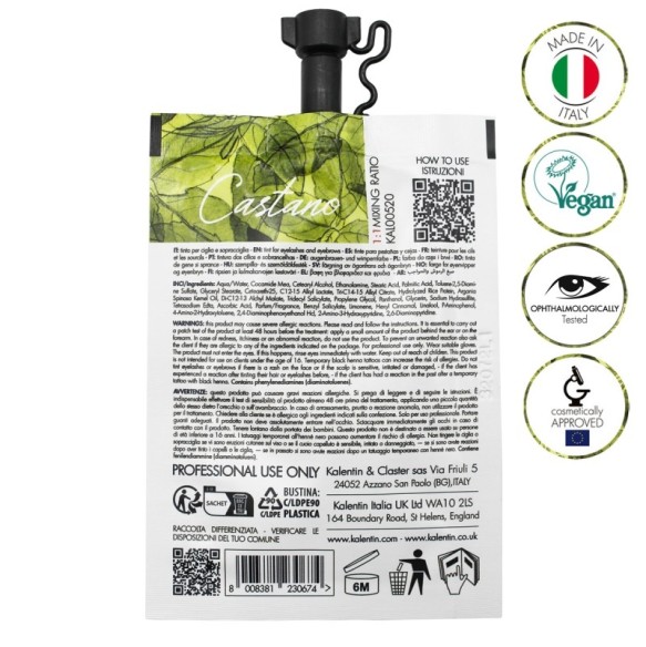 Tinta ibrida effetto henné preattivata - Castano 10 ml - KALENTIN