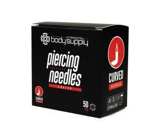 BodySupply Coated Sterile Curved Piercing Needles 50pcs bodysupply