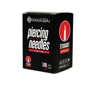 BodySupply Coated Sterile Straight Piercing Needles 100pcs bodysupply