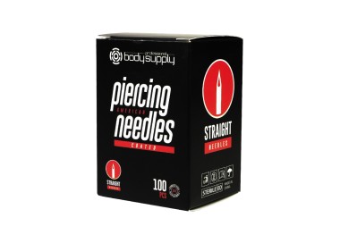 BodySupply Coated Sterile Straight Piercing Needles 100pcs bodysupply
