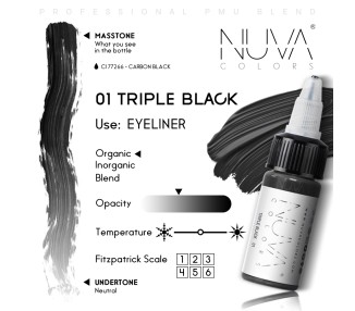 01 TRIPLE BLACK - Nuva Colors - 15ml - Conforme REACH nuva colors