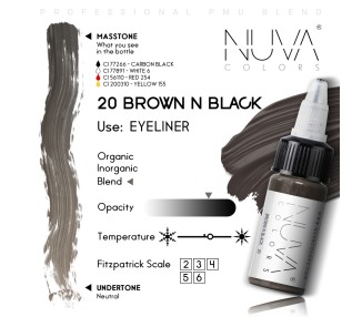 20 BROWN N BLACK - Nuva Colors - 15ml - Conforme REACH nuva colors