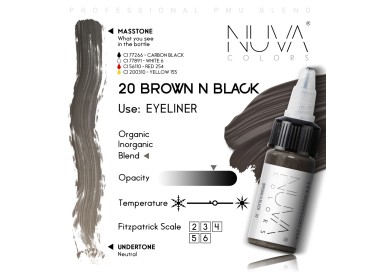 20 BROWN N BLACK - Nuva Colors - 15ml - Conforme REACH nuva colors