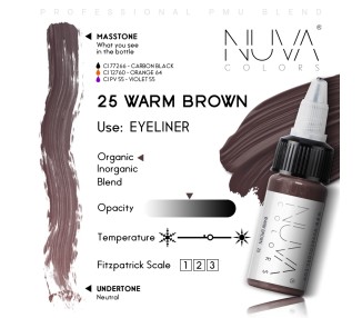25 WARM BROWN - Nuva Colors - 15ml - Conforme REACH nuva colors