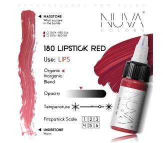180 LIPSTICK RED - Nuva Colors - 15ml - Conforme REACH nuva colors