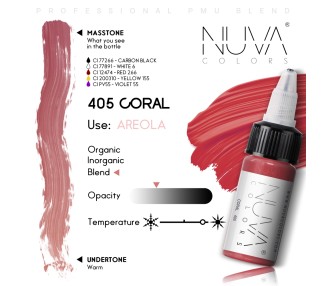 405 CORAL Areola - Nuva Colors - 15ml - Conforme REACH nuva colors