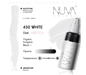 430 WHITE Areola - Nuva Colors - 15ml - Conforme REACH nuva colors