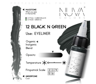 12 BLACK N GREEN - Nuva Colors - 15ml - Conforme REACH nuva colors
