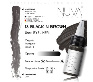 13 BLACK N BROWN - Nuva Colors - 15ml - Conforme REACH nuva colors