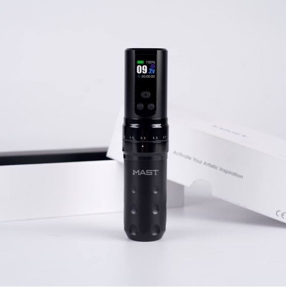 Dragonhawk Mast Fold2 Pro - 7 Corse 2,4–4,2 mm - 2 Batterie - Macchinetta Wireless Tattoo Pen