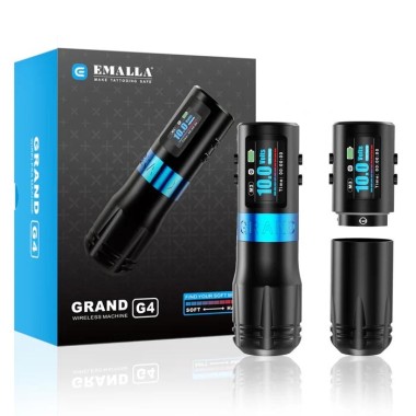 EMALLA Grand G4 - Corsa 4,2 mm - Macchinetta Wireless Tattoo Pen - Nera