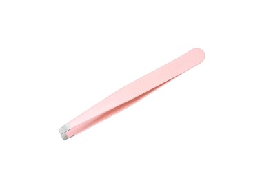 Pinzetta in Acciaio Cromato ROSA - Punta Obliqua