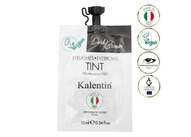 DARK BROWN - Tinta Vegana per Ciglia e Sopracciglia Preattivata KALENTIN - 10ml kalentin