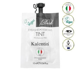 BLACK - Tinta Vegana per Ciglia e Sopracciglia Preattivata KALENTIN - 10ml kalentin