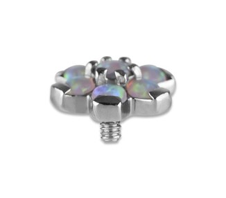 SS 316 int SYNTHETIC OPAL FLOWER ATTACHMENT 1,6x7mm