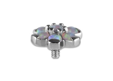 SS 316 int SYNTHETIC OPAL FLOWER ATTACHMENT 1,6x7mm