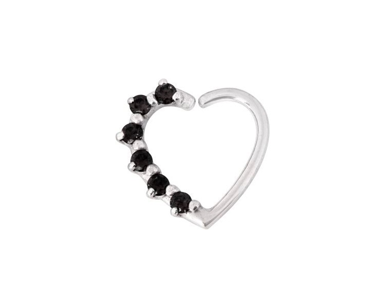 SS 316 ANNEALED HEART RING PRONG SET W. ZIRCONIA (RIGHT) 1,2x10mm SS 316 ANNEALED HEART RING PRONG SET W. ZIRCONIA (RIGHT) 1,2x10mm