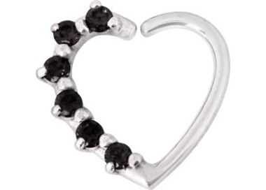 SS 316 ANNEALED HEART RING PRONG SET W. ZIRCONIA (RIGHT) 1,2x10mm