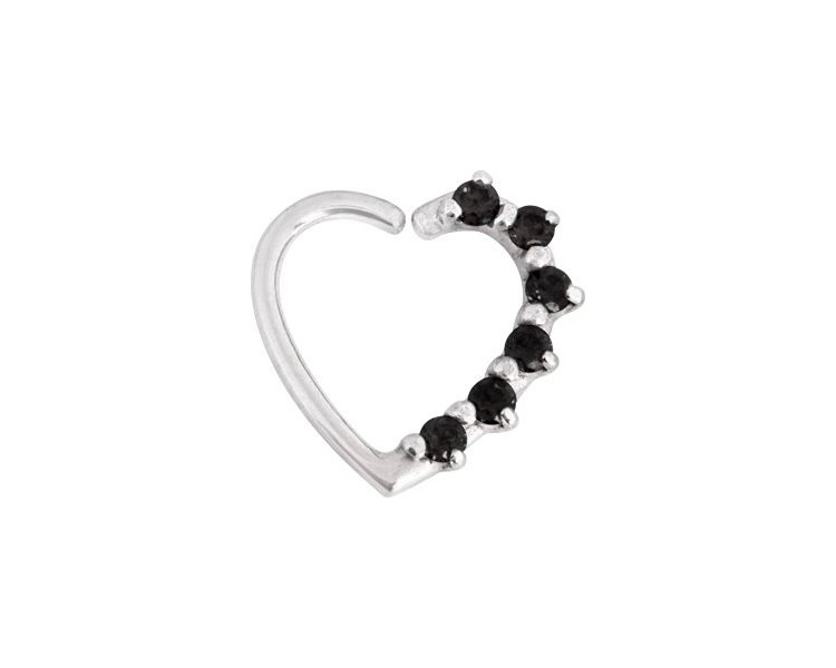 SS 316 ANNEALED HEART RING PRONG SET W. ZIRCONIA (LEFT) 1,2x10mm SS 316 ANNEALED HEART RING PRONG SET W. ZIRCONIA (LEFT) 1,2x10mm
