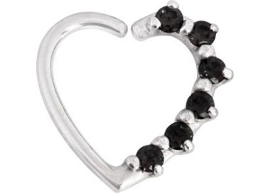 SS 316 ANNEALED HEART RING PRONG SET W. ZIRCONIA (LEFT) 1,2x10mm