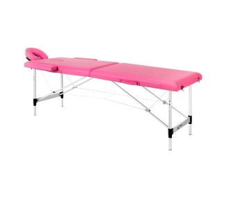 Lettino Pieghevole in Similpelle Rosa e Struttura in Alluminio activeshop