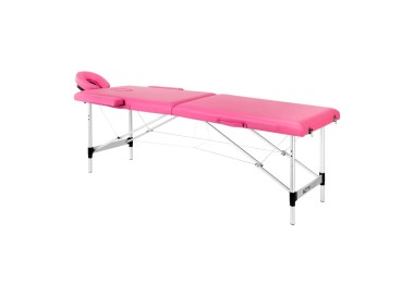 Lettino Pieghevole in Similpelle Rosa e Struttura in Alluminio activeshop