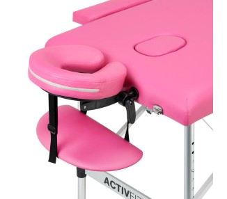 Lettino Pieghevole in Similpelle Rosa e Struttura in Alluminio activeshop