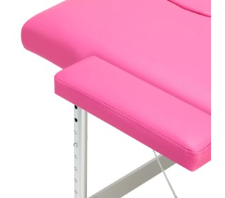 Lettino Pieghevole in Similpelle Rosa e Struttura in Alluminio activeshop