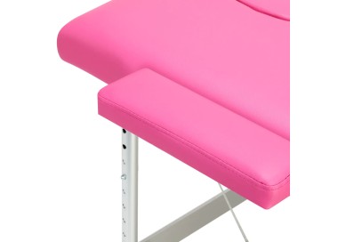 Lettino Pieghevole in Similpelle Rosa e Struttura in Alluminio activeshop