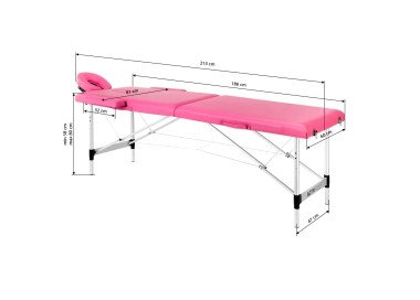 Lettino Pieghevole in Similpelle Rosa e Struttura in Alluminio activeshop