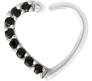 SS 316 ANNEALED HEART RING PAVE SET W. ZIRCONIA (RIGHT) 1,2x10mm