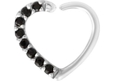 SS 316 ANNEALED HEART RING PAVE SET W. ZIRCONIA (RIGHT) 1,2x10mm