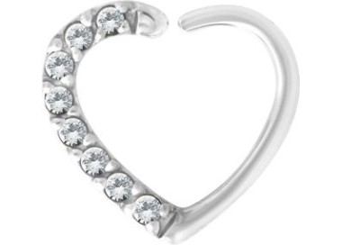 SS 316 ANNEALED HEART RING PAVE SET W. ZIRCONIA (RIGHT) 1,2x10mm