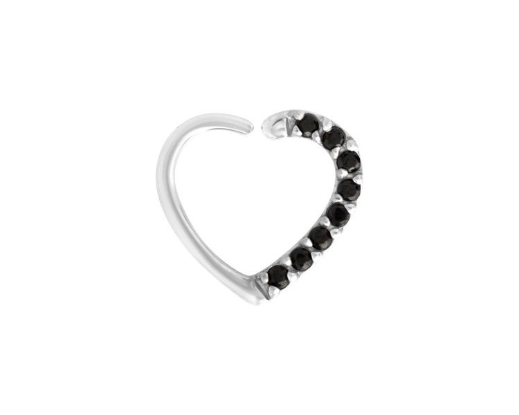 SS 316 ANNEALED HEART RING PAVE SET W. ZIRCONIA (LEFT) 1,2x10mm SS 316 ANNEALED HEART RING PAVE SET W. ZIRCONIA (LEFT) 1,2x10mm
