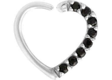 SS 316 ANNEALED HEART RING PAVE SET W. ZIRCONIA (LEFT) 1,2x10mm